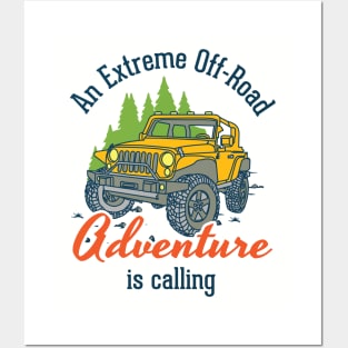 An extreme offroad adventure is calling - camping, hikking, trekking, vacation, christmas, new year Posters and Art